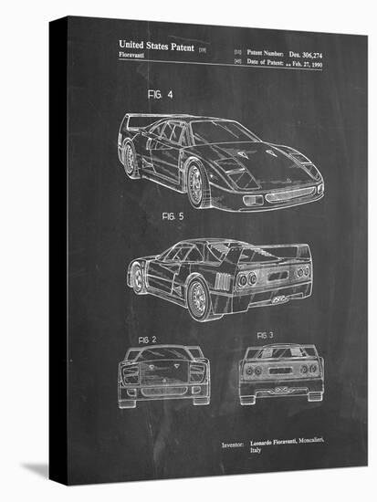 PP108-Chalkboard Ferrari 1990 F40 Patent Poster-Cole Borders-Stretched Canvas
