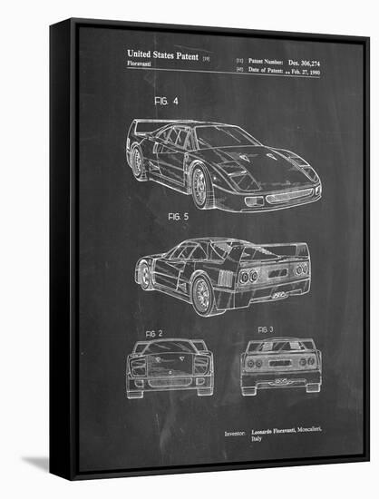 PP108-Chalkboard Ferrari 1990 F40 Patent Poster-Cole Borders-Framed Stretched Canvas
