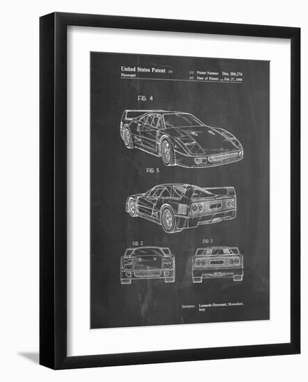 PP108-Chalkboard Ferrari 1990 F40 Patent Poster-Cole Borders-Framed Giclee Print