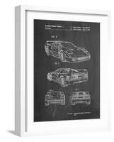 PP108-Chalkboard Ferrari 1990 F40 Patent Poster-Cole Borders-Framed Giclee Print