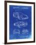 PP108-Faded Blueprint Ferrari 1990 F40 Patent Poster-Cole Borders-Framed Giclee Print