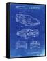 PP108-Faded Blueprint Ferrari 1990 F40 Patent Poster-Cole Borders-Framed Stretched Canvas