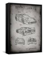 PP108-Faded Grey Ferrari 1990 F40 Patent Poster-Cole Borders-Framed Stretched Canvas