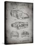 PP108-Faded Grey Ferrari 1990 F40 Patent Poster-Cole Borders-Stretched Canvas