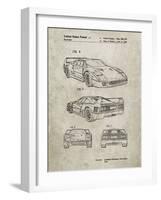 PP108-Sandstone Ferrari 1990 F40 Patent Poster-Cole Borders-Framed Giclee Print