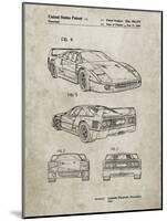 PP108-Sandstone Ferrari 1990 F40 Patent Poster-Cole Borders-Mounted Giclee Print