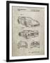 PP108-Sandstone Ferrari 1990 F40 Patent Poster-Cole Borders-Framed Art Print