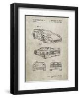 PP108-Sandstone Ferrari 1990 F40 Patent Poster-Cole Borders-Framed Giclee Print