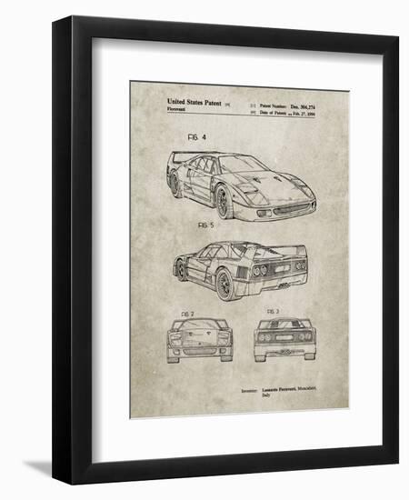 PP108-Sandstone Ferrari 1990 F40 Patent Poster-Cole Borders-Framed Giclee Print