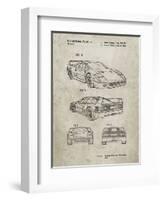 PP108-Sandstone Ferrari 1990 F40 Patent Poster-Cole Borders-Framed Giclee Print