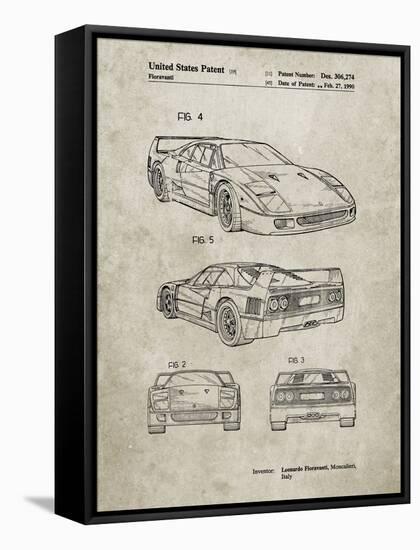 PP108-Sandstone Ferrari 1990 F40 Patent Poster-Cole Borders-Framed Stretched Canvas