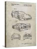 PP108-Sandstone Ferrari 1990 F40 Patent Poster-Cole Borders-Stretched Canvas