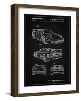 PP108-Vintage Black Ferrari 1990 F40 Patent Poster-Cole Borders-Framed Giclee Print