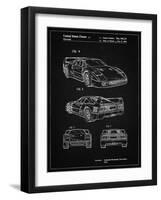 PP108-Vintage Black Ferrari 1990 F40 Patent Poster-Cole Borders-Framed Giclee Print