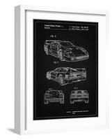 PP108-Vintage Black Ferrari 1990 F40 Patent Poster-Cole Borders-Framed Giclee Print