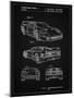PP108-Vintage Black Ferrari 1990 F40 Patent Poster-Cole Borders-Mounted Giclee Print