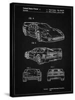 PP108-Vintage Black Ferrari 1990 F40 Patent Poster-Cole Borders-Stretched Canvas