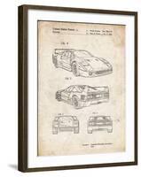 PP108-Vintage Parchment Ferrari 1990 F40 Patent Poster-Cole Borders-Framed Giclee Print