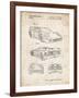 PP108-Vintage Parchment Ferrari 1990 F40 Patent Poster-Cole Borders-Framed Giclee Print