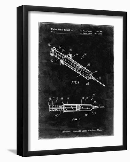 PP1080-Black Grunge Syringe Patent Poster-Cole Borders-Framed Giclee Print
