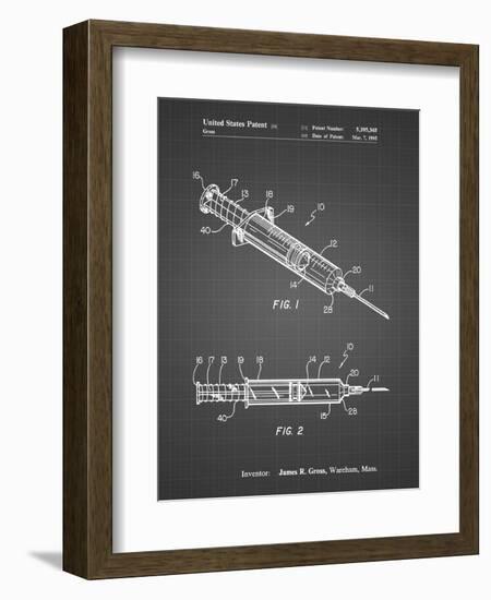 PP1080-Black Syringe Patent Poster-Cole Borders-Framed Giclee Print