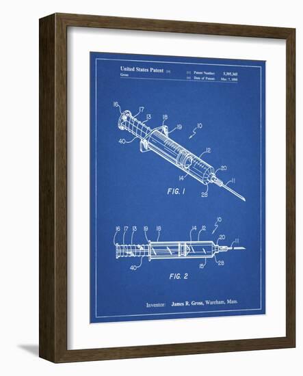 PP1080-Blueprint Syringe Patent Poster-Cole Borders-Framed Giclee Print