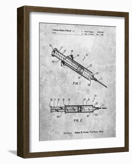 PP1080-Slate Syringe Patent Poster-Cole Borders-Framed Giclee Print