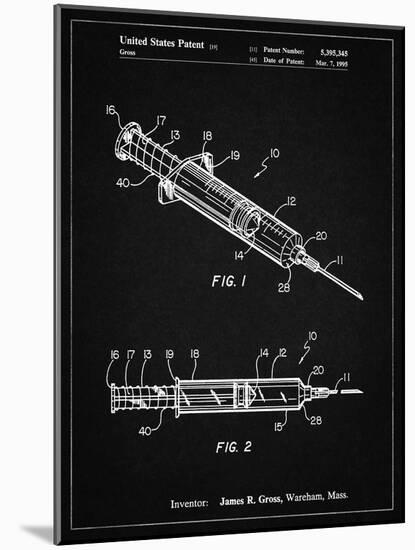 PP1080-Vintage Black Syringe Patent Poster-Cole Borders-Mounted Giclee Print