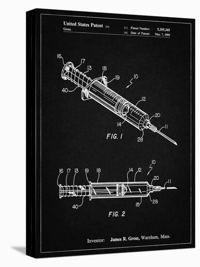 PP1080-Vintage Black Syringe Patent Poster-Cole Borders-Stretched Canvas