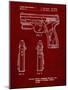 PP1081-Burgundy T 1000 Laser Pistol Patent Poster-Cole Borders-Mounted Giclee Print