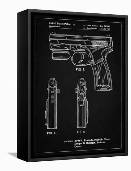 PP1081-Vintage Black T 1000 Laser Pistol Patent Poster-Cole Borders-Framed Stretched Canvas