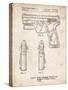 PP1081-Vintage Parchment T 1000 Laser Pistol Patent Poster-Cole Borders-Stretched Canvas