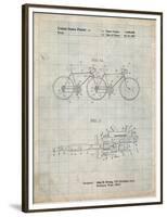 PP1084-Antique Grid Parchment Tandem Bicycle Patent Poster-Cole Borders-Framed Premium Giclee Print