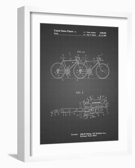 PP1084-Black Grid Tandem Bicycle Patent Poster-Cole Borders-Framed Giclee Print