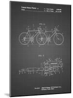 PP1084-Black Grid Tandem Bicycle Patent Poster-Cole Borders-Mounted Giclee Print