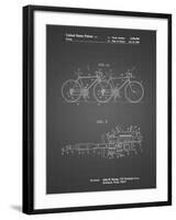 PP1084-Black Grid Tandem Bicycle Patent Poster-Cole Borders-Framed Giclee Print