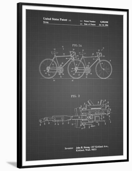 PP1084-Black Grid Tandem Bicycle Patent Poster-Cole Borders-Framed Premium Giclee Print