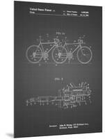 PP1084-Black Grid Tandem Bicycle Patent Poster-Cole Borders-Mounted Premium Giclee Print