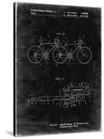 PP1084-Black Grunge Tandem Bicycle Patent Poster-Cole Borders-Stretched Canvas