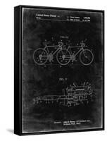 PP1084-Black Grunge Tandem Bicycle Patent Poster-Cole Borders-Framed Stretched Canvas