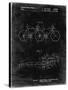 PP1084-Black Grunge Tandem Bicycle Patent Poster-Cole Borders-Stretched Canvas