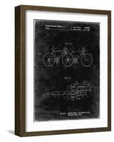 PP1084-Black Grunge Tandem Bicycle Patent Poster-Cole Borders-Framed Giclee Print