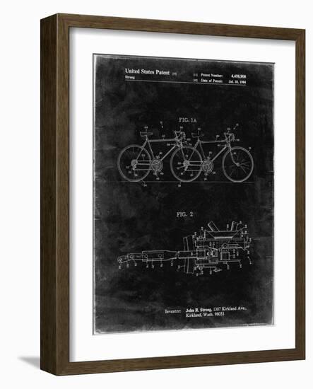 PP1084-Black Grunge Tandem Bicycle Patent Poster-Cole Borders-Framed Giclee Print