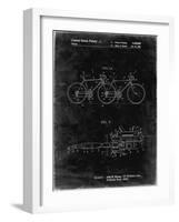 PP1084-Black Grunge Tandem Bicycle Patent Poster-Cole Borders-Framed Giclee Print