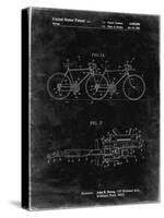 PP1084-Black Grunge Tandem Bicycle Patent Poster-Cole Borders-Stretched Canvas