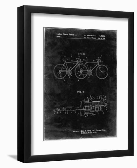 PP1084-Black Grunge Tandem Bicycle Patent Poster-Cole Borders-Framed Premium Giclee Print