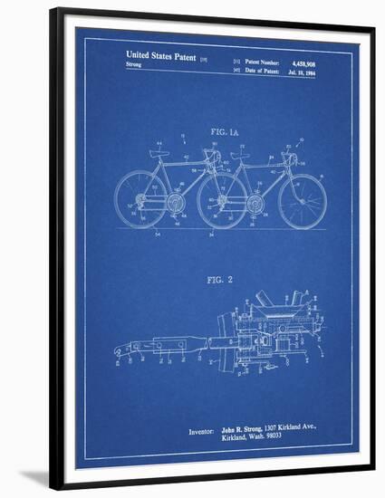 PP1084-Blueprint Tandem Bicycle Patent Poster-Cole Borders-Framed Premium Giclee Print