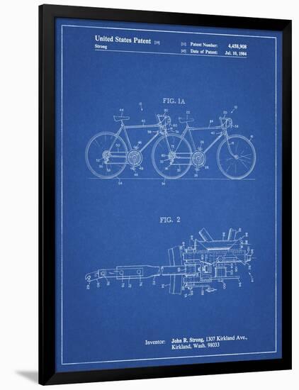 PP1084-Blueprint Tandem Bicycle Patent Poster-Cole Borders-Framed Premium Giclee Print