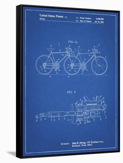 PP1084-Blueprint Tandem Bicycle Patent Poster-Cole Borders-Framed Stretched Canvas