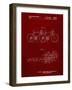 PP1084-Burgundy Tandem Bicycle Patent Poster-Cole Borders-Framed Giclee Print